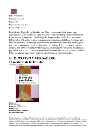 ISBN: 9788482677064
Colección: Koinonia 9
Páginas: 600
Encuadernación: Tapa dura
Formato: 15,5 x 23,8 cm.
La crítica teoló...