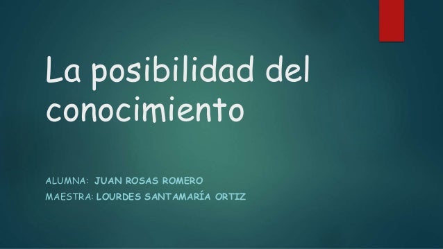 La posibilidad del conocimiento