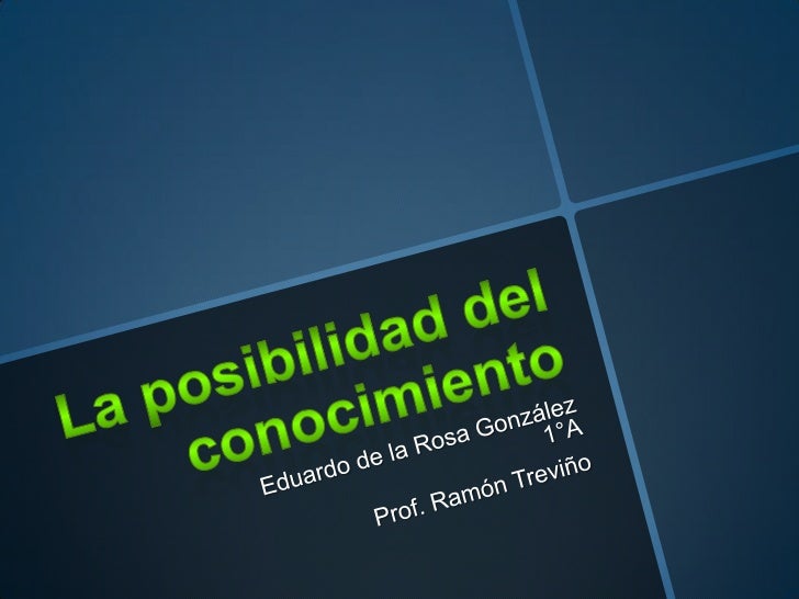 La posibilidad del conocimiento