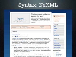 Towards a Simple, Standards-Compliant, and Generic Phylogenetic Database