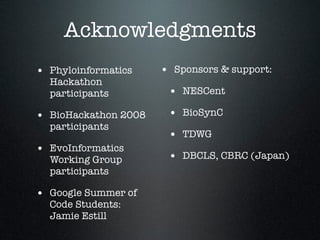Towards a Simple, Standards-Compliant, and Generic Phylogenetic Database