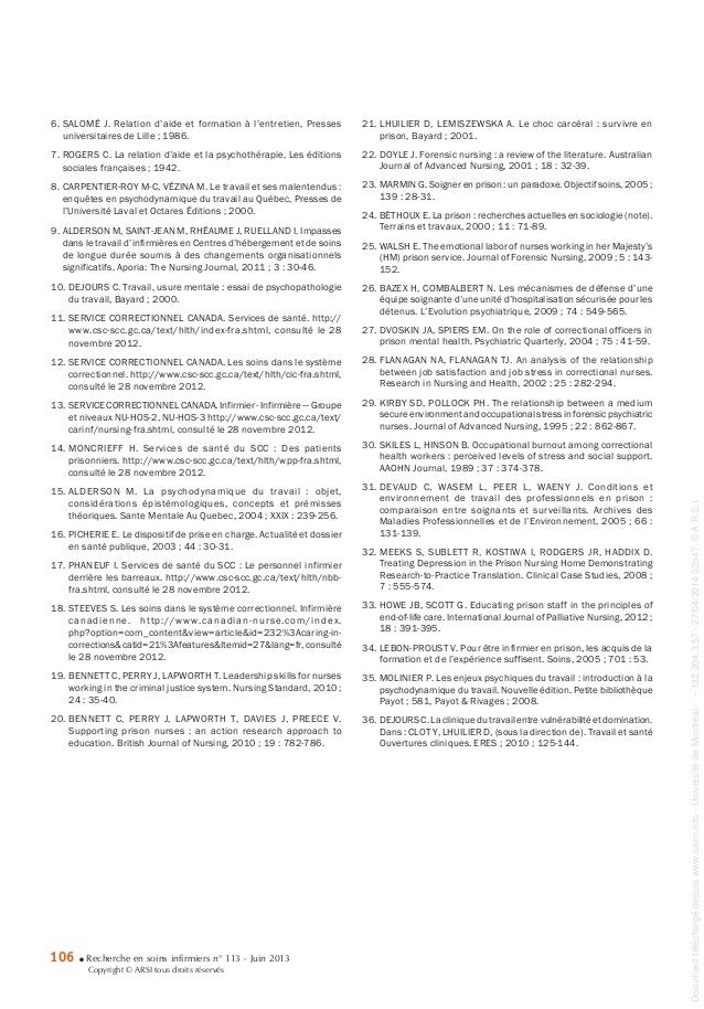 La pratique infirmière en milieu carcéral