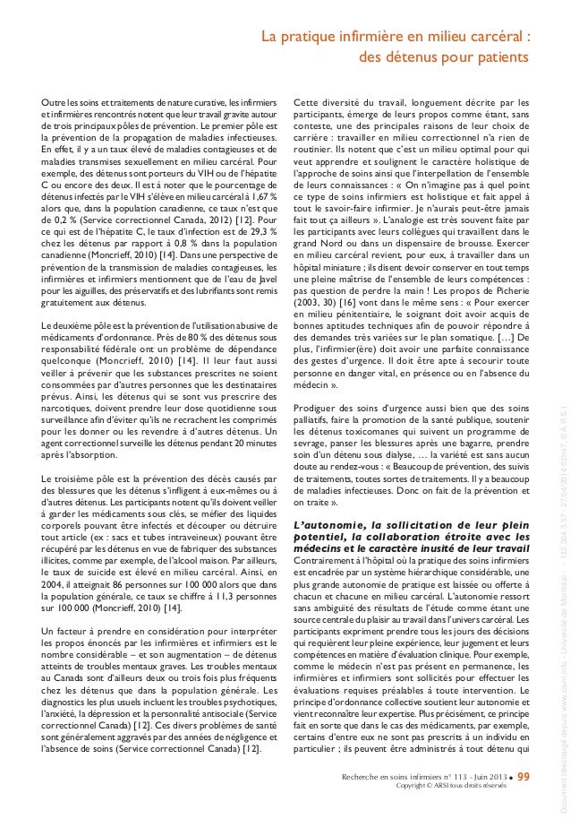 La pratique infirmière en milieu carcéral