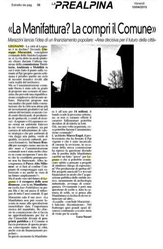 La prealpina legnano venerdì 10 04 2015 pag38