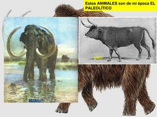 Estos ANIMALES son de mi época EL
PALEOLÍTICO

URO

MAMUT

 