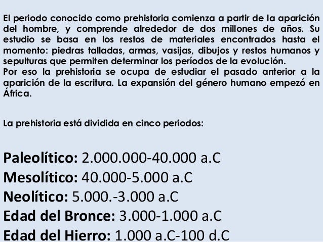 La prehistoria
