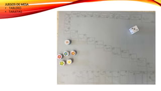 JUEGOS DE MESA
• TABLERO
• TARJETAS
 