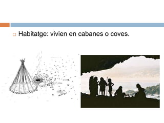 Habitatge: vivien en cabanes o coves.