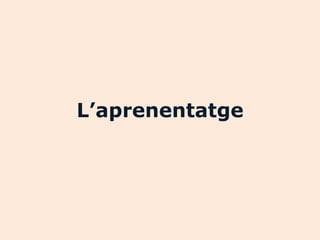 L’aprenentatge
 