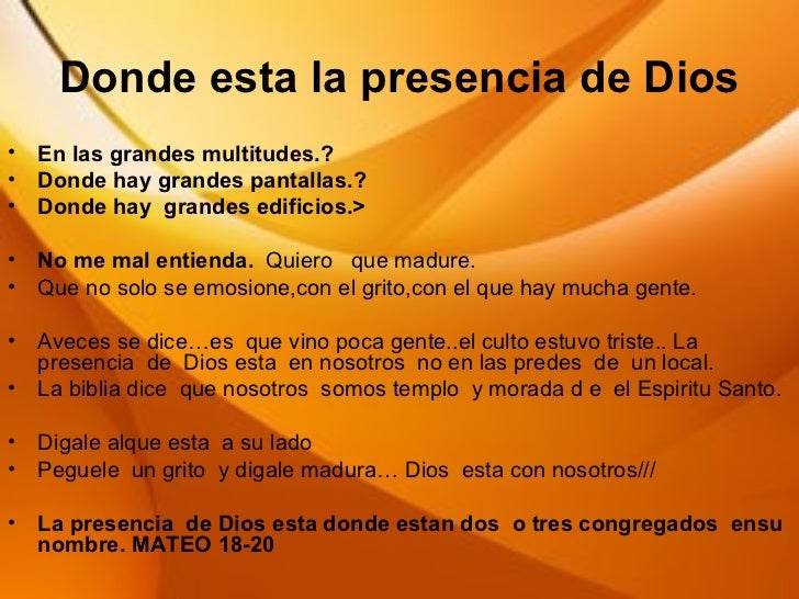 La Presencia De Dios