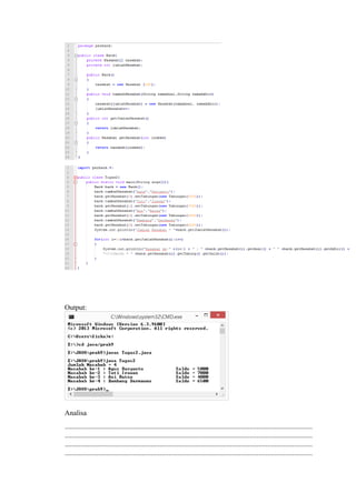 Output: 
Analisa 
.......................................................................................................................................... 
.......................................................................................................................................... 
.......................................................................................................................................... 
.......................................................................................................................................... 
 