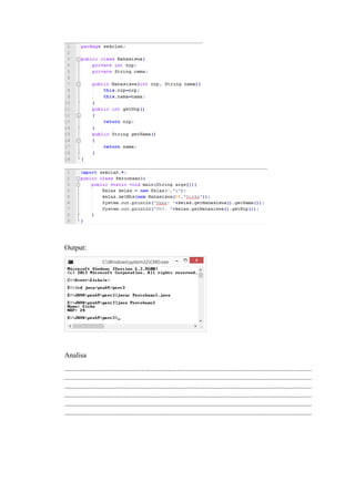 Output: 
Analisa 
.......................................................................................................................................... 
.......................................................................................................................................... 
.......................................................................................................................................... 
.......................................................................................................................................... 
.......................................................................................................................................... 
.......................................................................................................................................... 
 