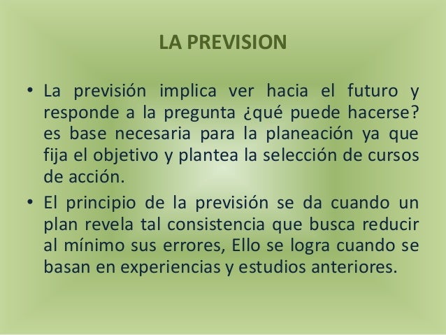 La prevision