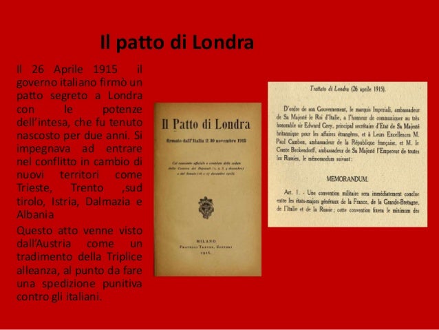 Patto Di Londra Prima Guerra Mondiale La prima guerra mondiale