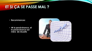 • Recommencez
•  la persévérance, et
la persévérance est
mère de réussite
 