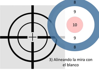 10
9
8
3) Alineando la mira con
el blanco
9
8
 