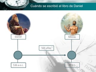 Cuándo se escribió el libro de Daniel
29 e.c.536 a.e.c.
565 años
Daniel Mesías
 