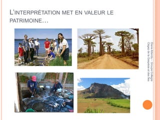 Diane Attendu - Groupe Collegia
                                    Cégep de la Gaspésie et des Îles
L’INTERPRÉTATION MET EN VALEUR LE
PATRIMOINE…
 