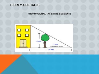 TEOREMA DE TALES
PROPORCIONALITAT ENTRE SEGMENTS
 