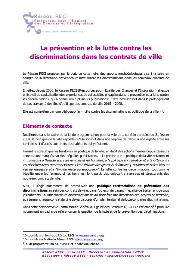 La prévention et la lutte contre les discriminations dans les contrat…