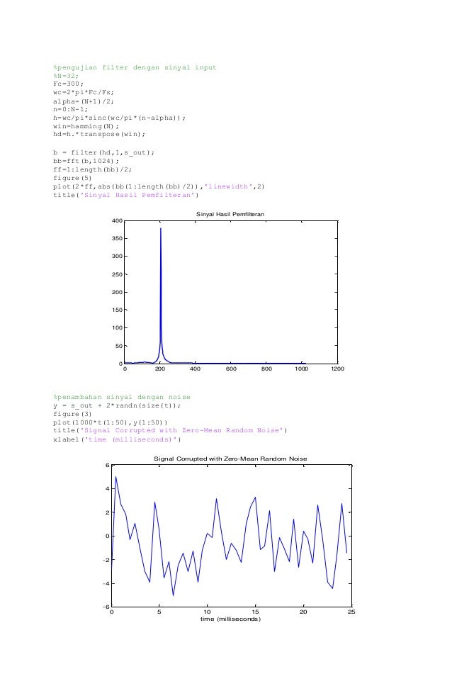 Implementasi FIR filter menggunakan matlab