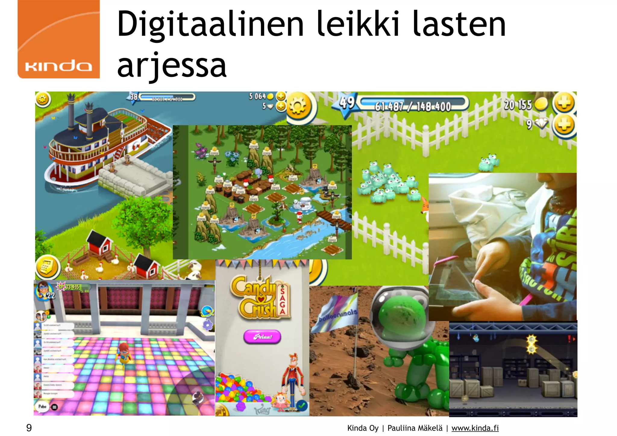 Digitaalinen leikki lasten
arjessa

9

Kinda Oy | Pauliina Mäkelä | www.kinda.fi

 