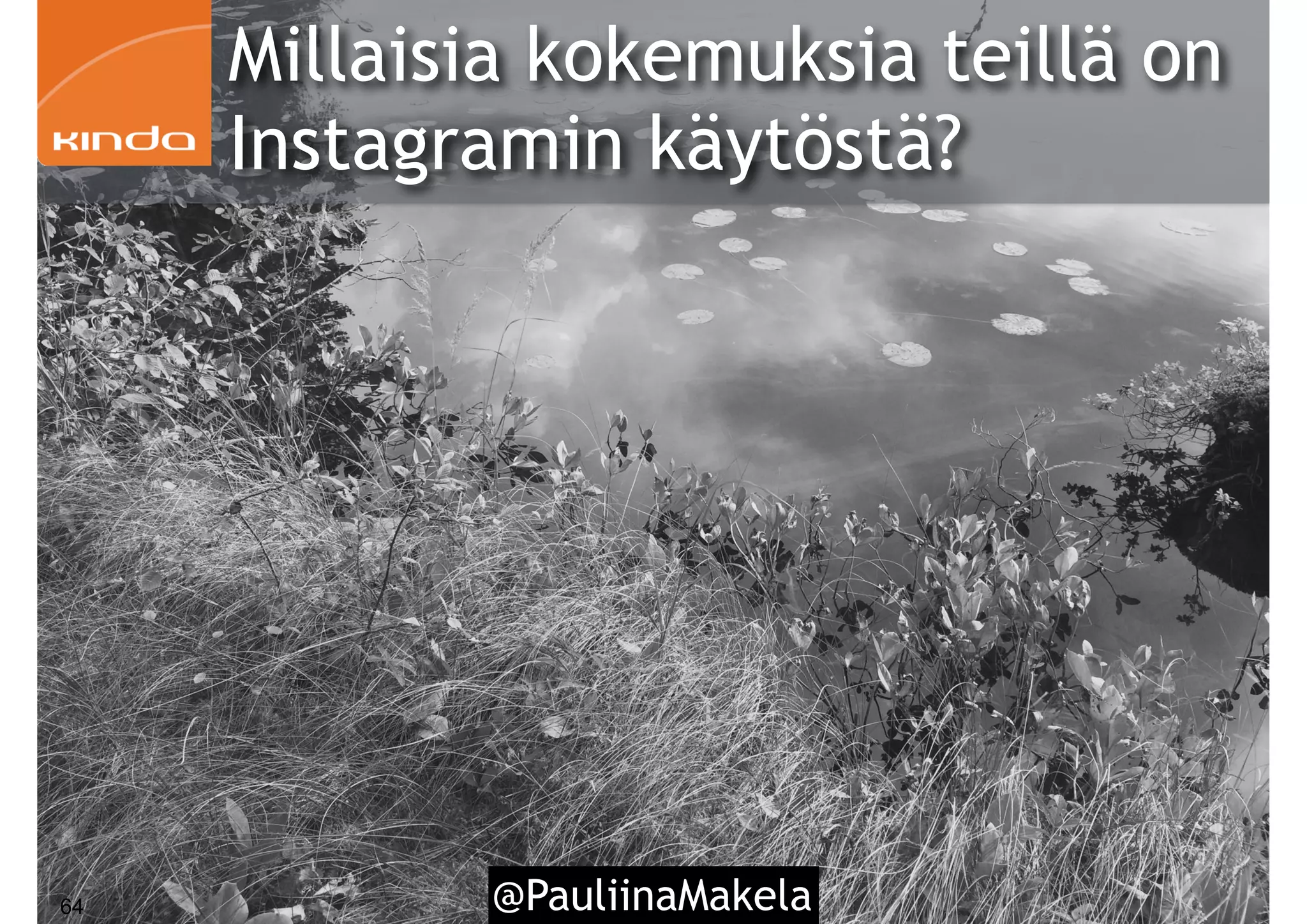 Millaisia kokemuksia teillä on
Instagramin käytöstä?
@PauliinaMakela64
 