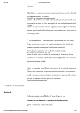 La psicología del dinero, aprende a mejorar tu relacion con el dinero | PDF