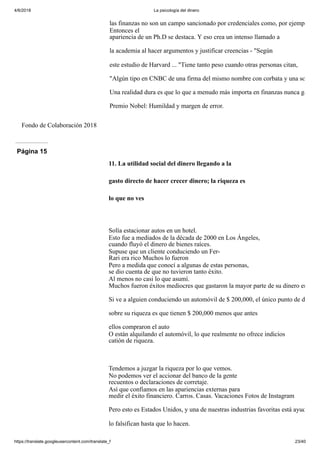 La psicología del dinero, aprende a mejorar tu relacion con el dinero | PDF