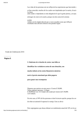 La psicología del dinero, aprende a mejorar tu relacion con el dinero | PDF