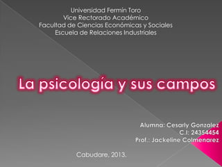Universidad Fermín Toro
Vice Rectorado Académico
Facultad de Ciencias Económicas y Sociales
Escuela de Relaciones Industriales

Cabudare, 2013.

 