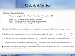 Règle de d’Alembert
 