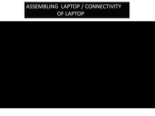 ASSEMBLING LAPTOP / CONNECTIVITY
OF LAPTOP
 
