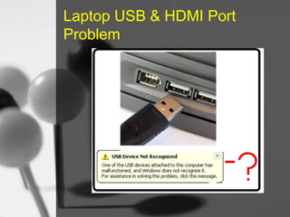 Laptop USB & HDMI Port
Problem

 