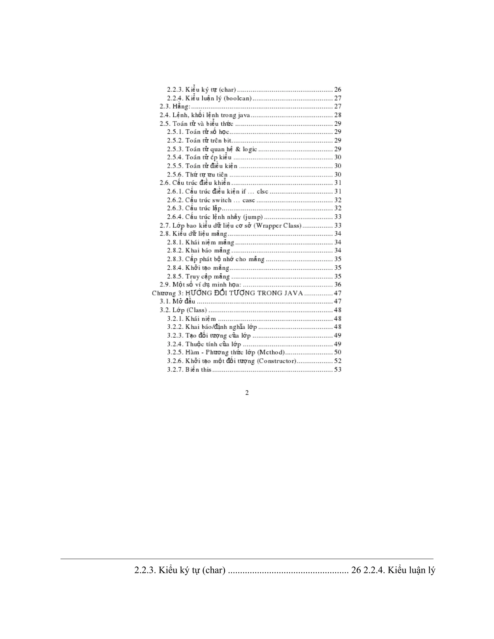 
2.2.3. Kiểu ký tự (char) .................................................. 26 2.2.4. Kiểu luận lý 
 