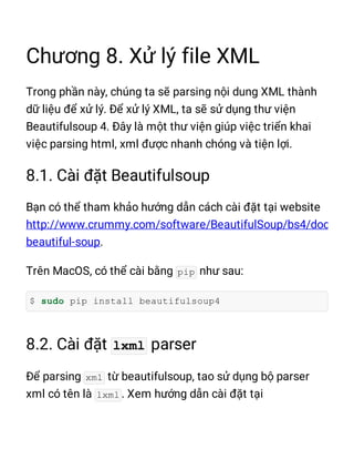 pip
$ sudo pip install beautifulsoup4
lxml
xml
lxml
 