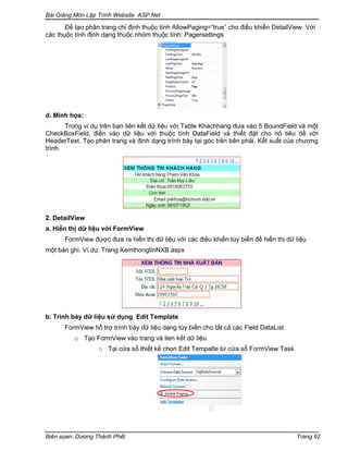 Lap trinh website dotnet c# | PDF