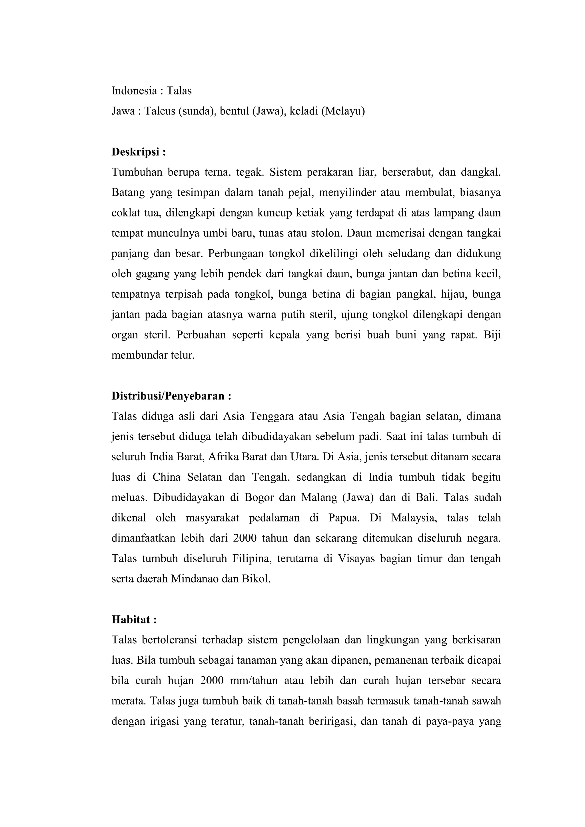 Taleus Sunda Taksonomi Tumbuhan Tinggi Kebun Raya Bogor | DOCX
