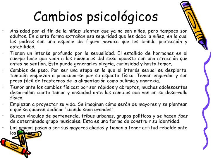 La pubertad y los cambios en el ámbito