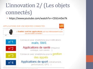 L’innovation 2/ (Les objets connectés) 
•https://www.youtube.com/watch?v=-CE61mDei7k  