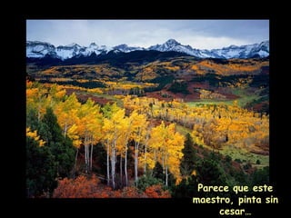 Parece que este
maestro, pinta sin
cesar…
 