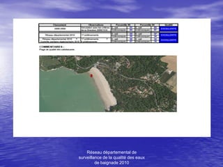 Réseau départemental de
surveillance de la qualité des eaux
         de baignade 2010
 