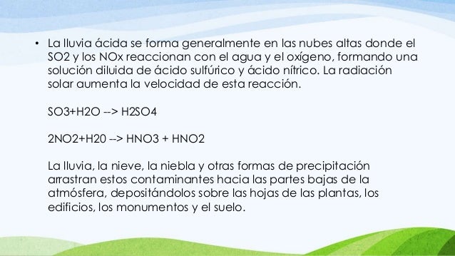 La quimica de la lluvia acida