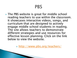 K-W-L ChartThe K-W-L Chart is great for teachers to use when getting middle school students actively engage in reading. It focuses on prior and future knowledge.