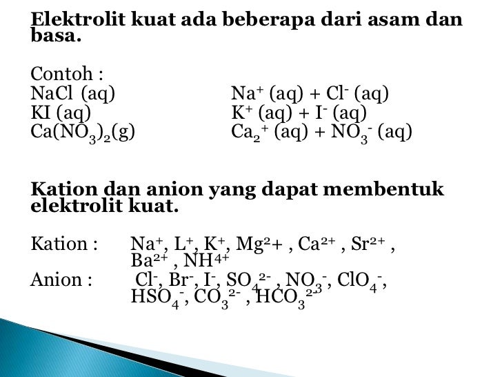 Contoh Larutan Elektrolit Kuat Beserta Namanya - Simak 