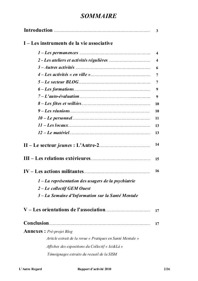 Rapport d'activité 2010