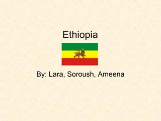 Ethiopia By: Lara, Soroush, Ameena 