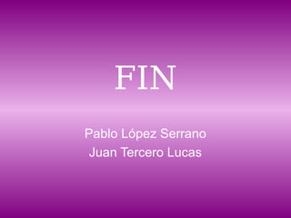 FIN
Pablo López Serrano
Juan Tercero Lucas
 