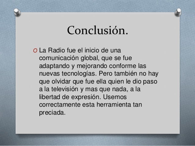 Introduccion Y Conclusion De La Radio