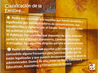 Clasificación de la
Emisora…
 